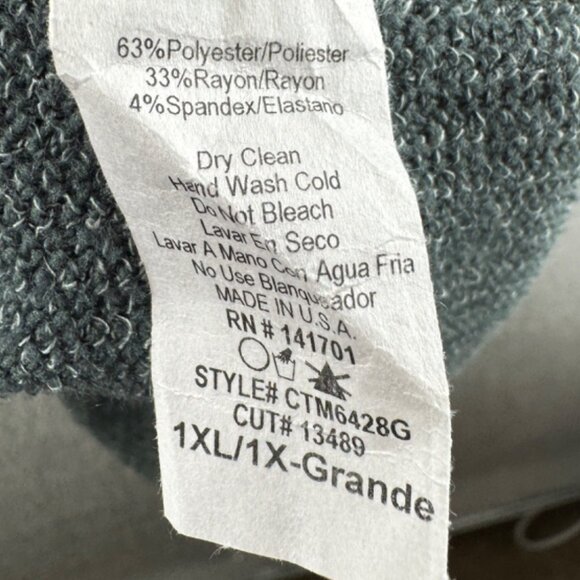 143 Story By Line Up Textured Pullover Top With Pocket Green Size 1XL - Picture 3 of 7